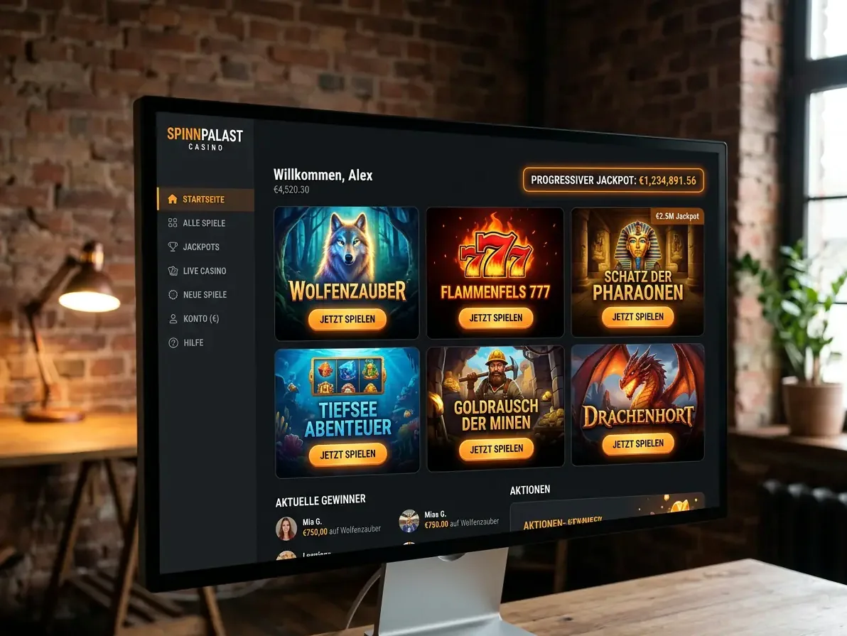 Lobby von N1 mit Slots, Live-Casino und Tischspielen